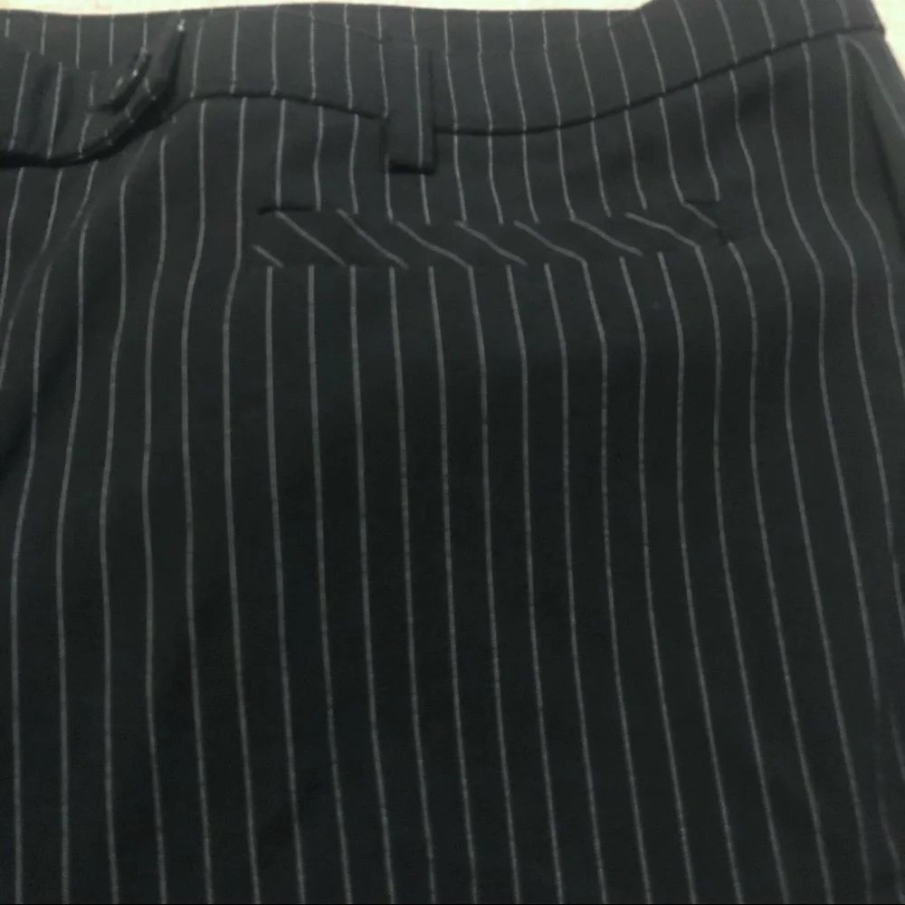 New Directions Black & White Pinstripes Wide Leg Trouser Button & Zip Closure - Picture 7 of 9
